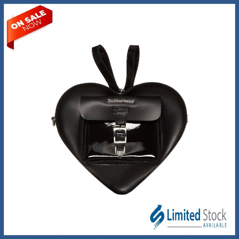 Leather Heart Backpack Crossbody Bag With Front Zip Pocket